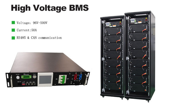 96S BMS Système de gestion de la batterie Lifepo4 BMS 120V 144V 192V 240V 384V 480V 50A Relais BMS avec communication CAN RS485