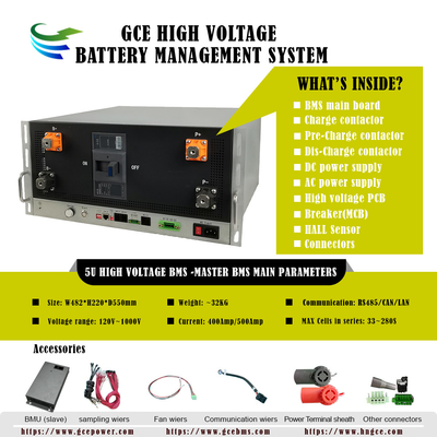 160S512V 400A BMS haute tension Système de gestion de la batterie BMS au lithium BMS pour BESS UPS Solar LiFePo4 batterie au lithium ESS