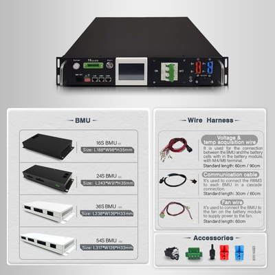 GCE 96S 307.2V 50A LFP BMS Relais à haut rendement BMS Surveillance en temps réel et protection avancée