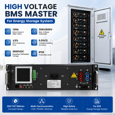 Système de gestion de la batterie au lithium HGCE haute tension BMS 120V-750v125A pour le stockage d'énergie de la batterie du système ESS