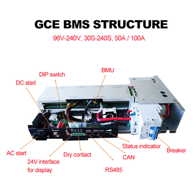 Rs485/CAN Bms pour batterie Li Ion 75S 100A 240V installation flexible